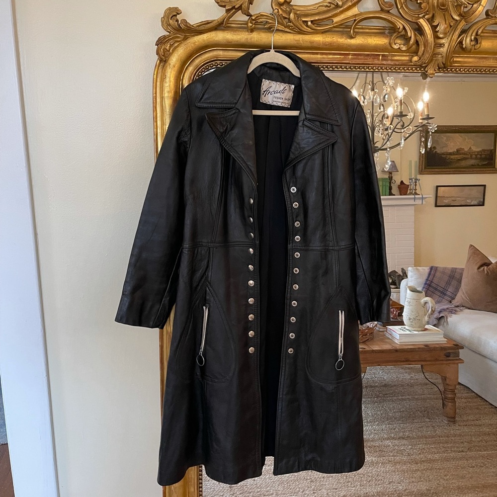Vintage leather trench coat